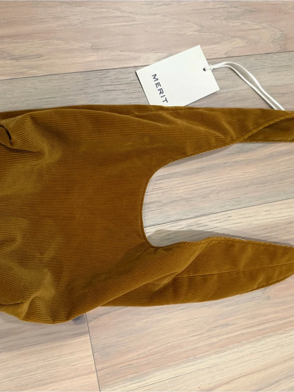 MERIT makeup bag in Mustard Brown